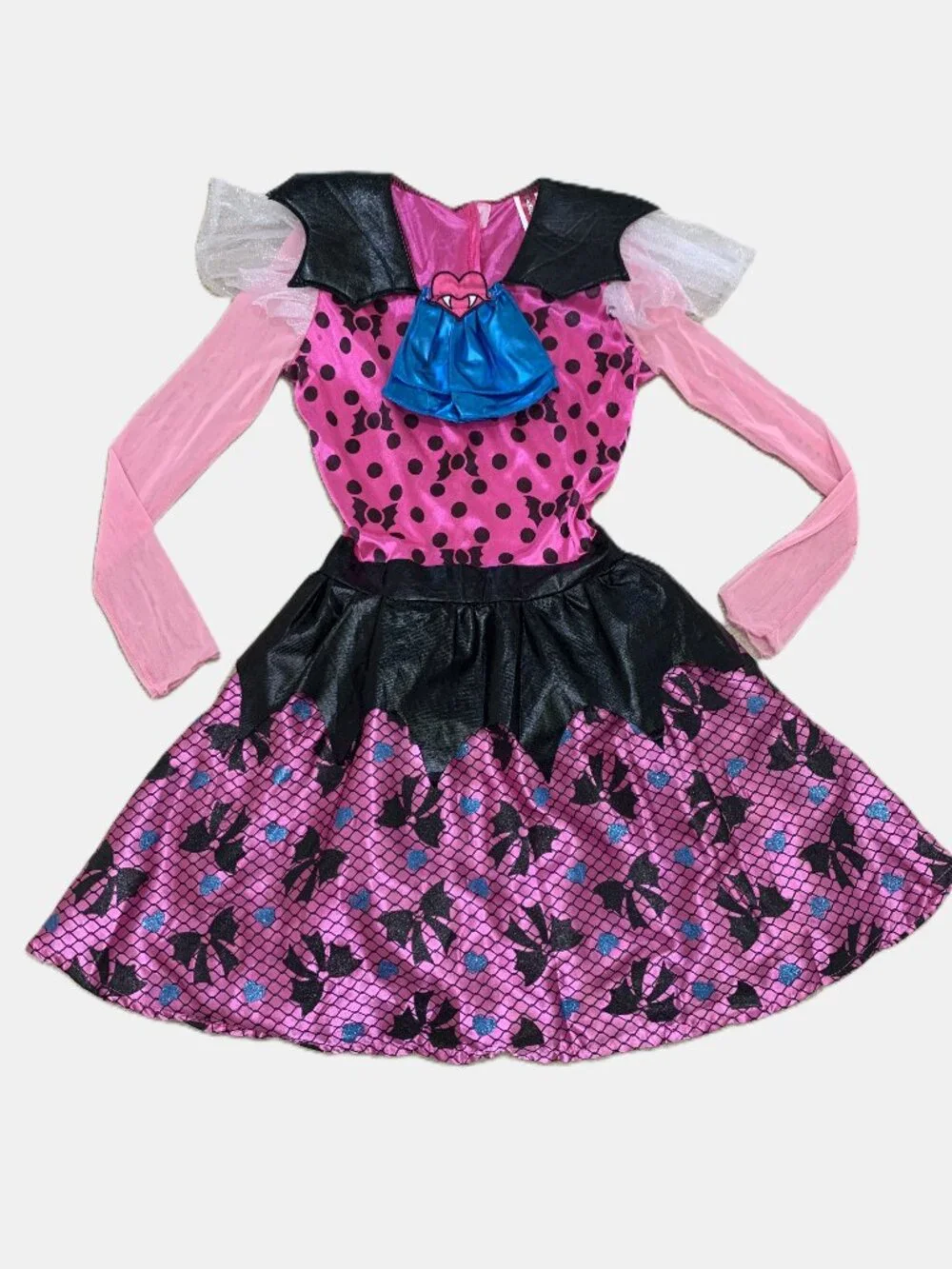 Monster High Draculaura Girls Costume Halloween Polk Dot Dress Size XL (14/16)
